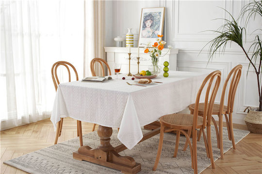 FRIPIA Cotton Tablecloth With White Embroidery 120x180cm
