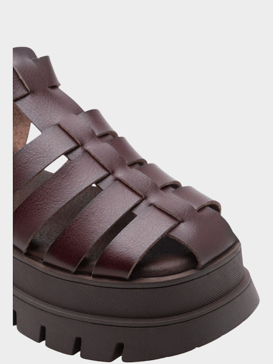 Women's Flat Sandals Gladiator Flatforms Brown