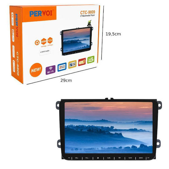 PerVoi Sistem Audio Auto 2 DIN (Bluetooth/USB) cu Ecran Tactil 9"