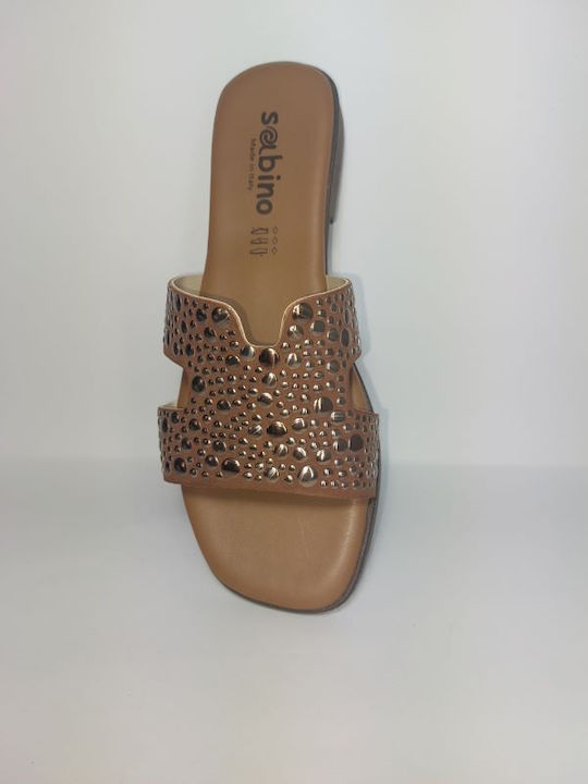Damen Flache Sandalen Tabac Braun
