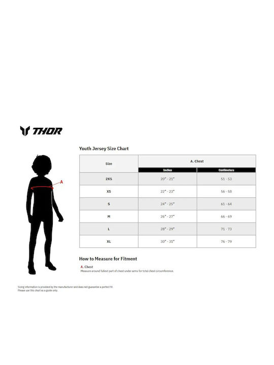Thor Menace Racewear Ridemode Παιδική Μπλούζα Motocross Μακρυμάνικη Κόκκινο Χρώμα