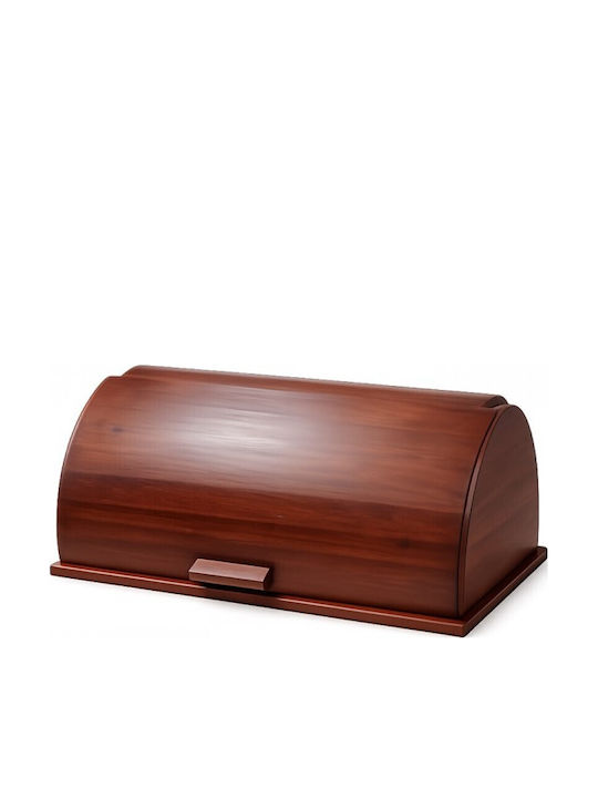 Karvounis Bread Box with Lid Wooden Brown 38x27x16cm