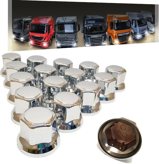 60 Pcs Bolt Nut Caps 32 Mm Chrome Trucks Trailers More