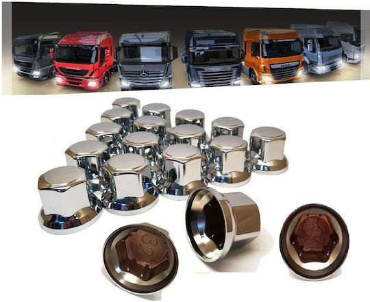 60 Pcs Bolt Nut Caps 32 Mm Chrome Trucks Trailers More