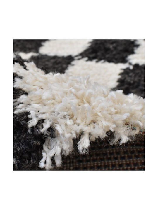 Shaggy Attic Living Room Rug Rectangular Cream-Black 120x170cm