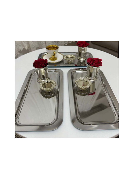 SteweHome Tischdecke Set 3 Stück Silber 18x18cm
