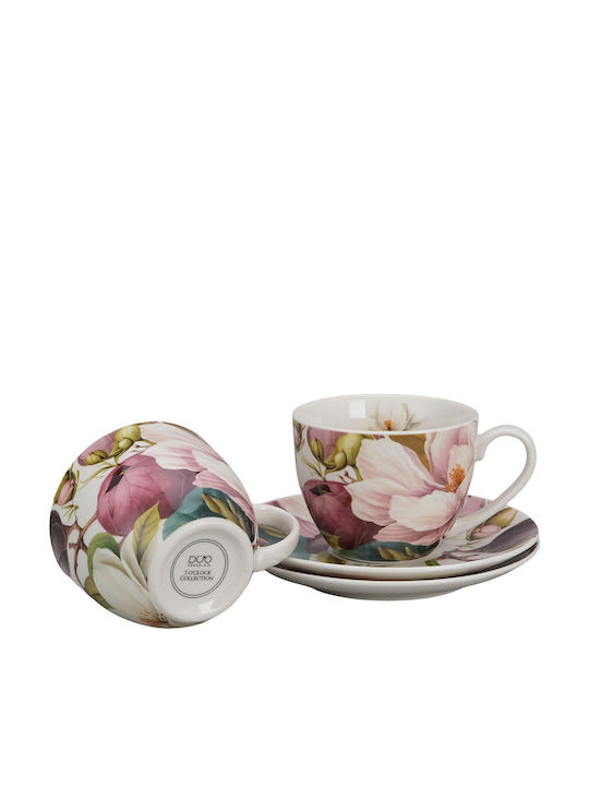Set Of Multicolour Porcelain Coffee Cups 270ml 2 Pieces