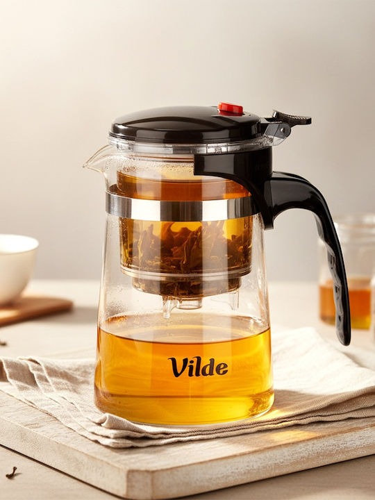 Vilde Τσαγιέρα με Φίλτρο Γυάλινη Διάφανη 600ml