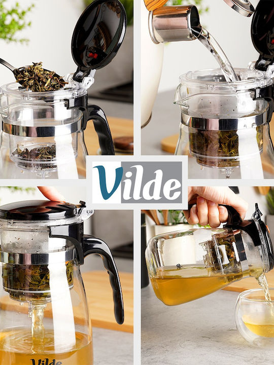 Vilde Τσαγιέρα με Φίλτρο Γυάλινη Διάφανη 600ml