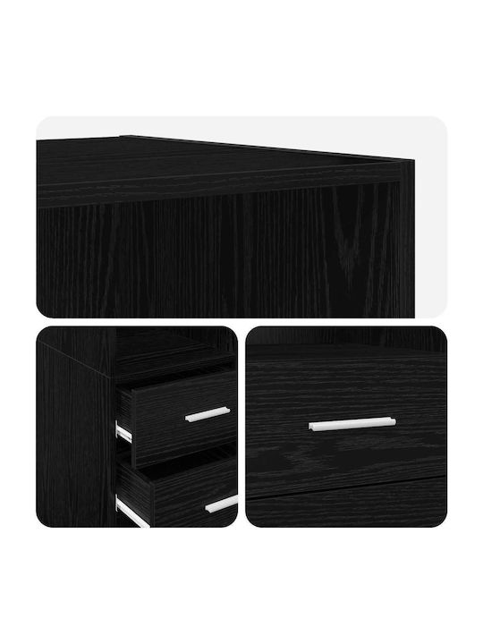 Schwarzes Bücherregal 30x42,4x185,2cm