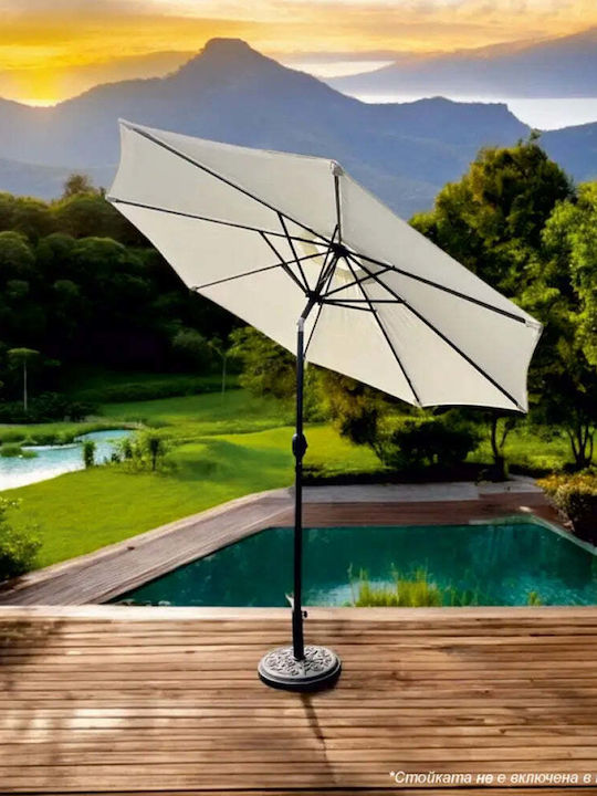 Aluminium-Garten- und Terrassen-Sonnenschirm Beige 2,7x2,7m