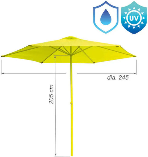 Umbrelă Metalică Galbenă 2.05x2.05m
