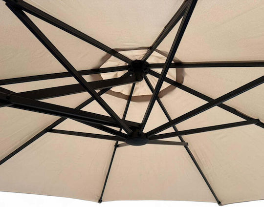 Hängender Aluminium Garten- und Terrassen-Sonnenschirm Beige 1,98x1,98 m
