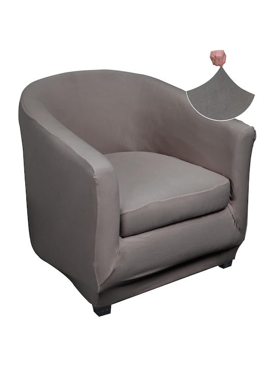Elastische Abdeckung Sessel Grau