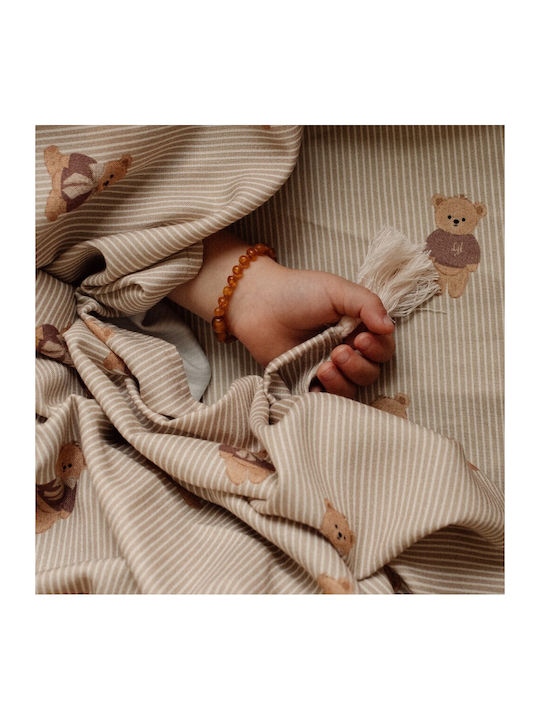 La Millou Nursery Swaddling Blanket Bamboo Beige 100x120cm