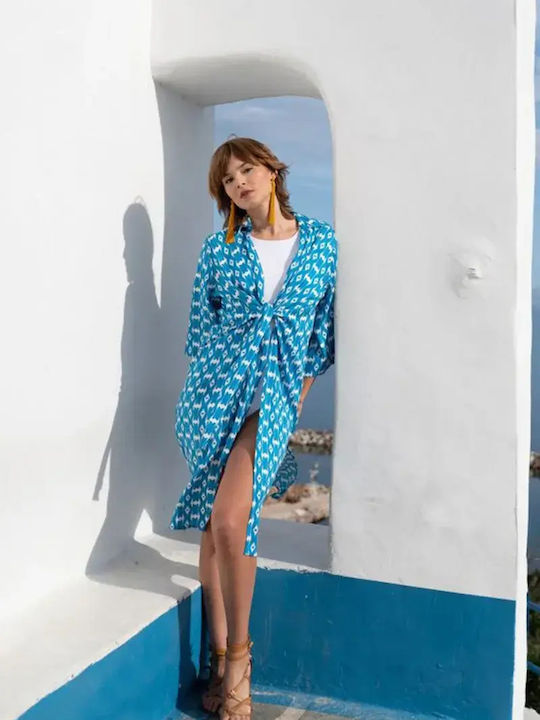 Achilleas Accessories Γυναικείο Τοπ Παραλίας Μπλε