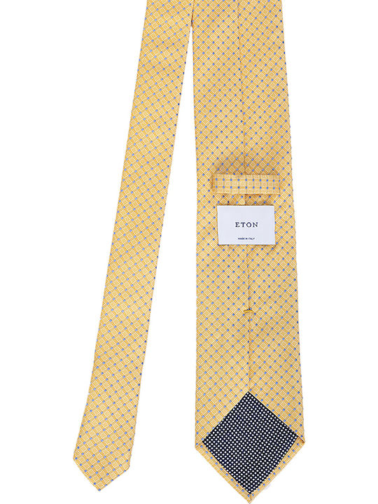 Eton Shirts Herren Krawatte Seide mit Mustern in Gelber Farbe Eton Shirts Herren Krawatte Seide mit Mustern in Gelber Farbe