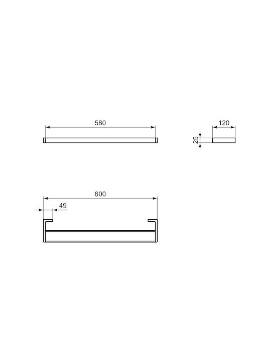 Ideal Standard Conca Επιτοίχια με Βίδες Ασημί