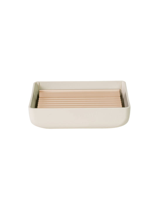 SteweHome Bathroom Accessory Set Plastic Beige 5 Pieces