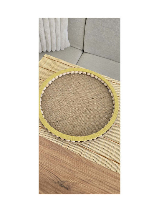 SteweHome Επιτραπέζια Βάση Ξύλινη 25x25x25εκ. Κίτρινη
