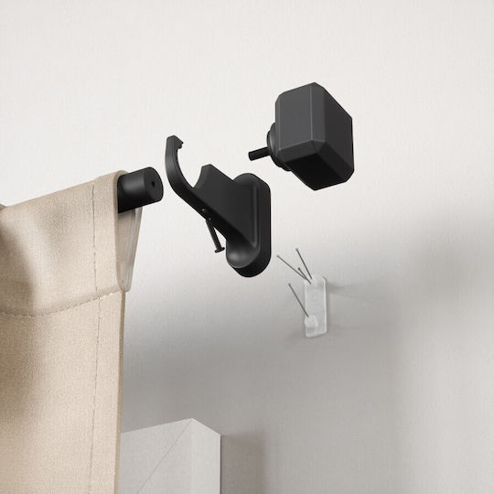 Umbra Extendable Metallic Curtain Pole Matte Black Geo Pinpoint Φ2.5 107-305 cm