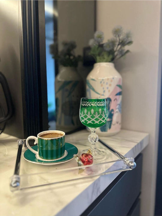 Stewehome Tavă Prezentare Cafea Plexiglas Tubular Formă Metalică Argintie Belirtilmemis