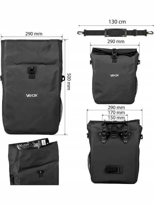 Vayox Bicycle Rack Bag 20l Black