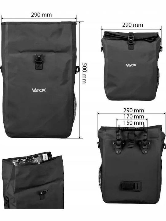 Vayox Bicycle Rack Bag 20l Black