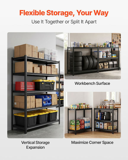 Vevor Dexion Shelf 123x46.5x181.3cm With 5 Shelves Total Load Capacity 1134kg