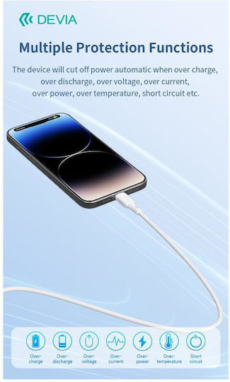 Devia USB-A zu Lightning Kabel Weiß 1m 0043319