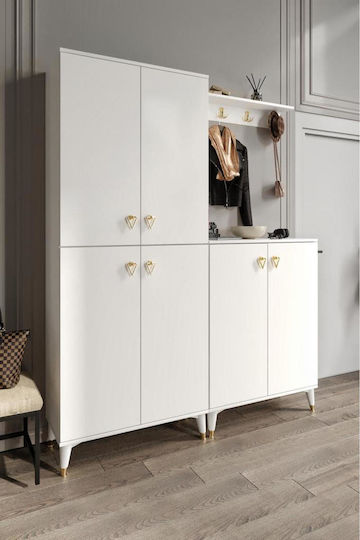Mobilier Hol cu Dulap Crem Nuc 140x36x190cm