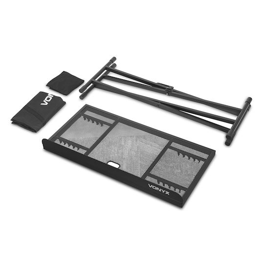 Vonyx Dbe100 Mobile DJ Booth System – Foldable Portable DJ Table 1m Black Lycra 180.100