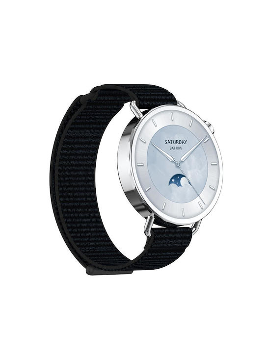 Λουράκι Xiaomi Watch S4 41mm Quick Release Two Section Braided Nylon Loop Magic Tape Black