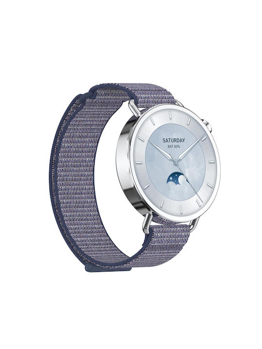 Λουράκι Xiaomi Watch S4 41mm Quick Release Two Section Braided Nylon Loop Magic Tape Midnight Blue