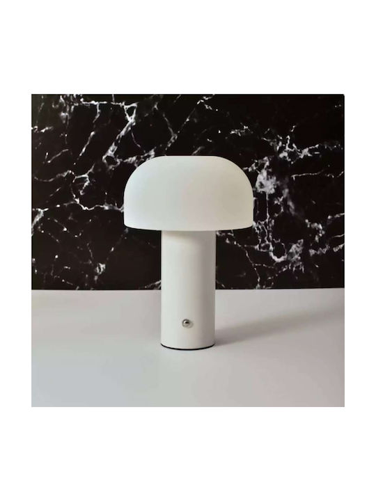 Table Lamp LED with White Shade and Base