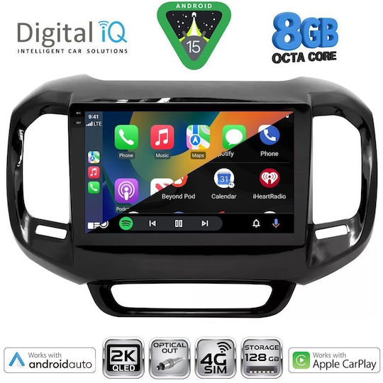 Digital IQ Car Audio System for Fiat Toro 2017 Bluetooth USB WiFi GPS Apple CarPlay Android Auto with 9" Touch Screen