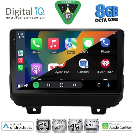 Digital IQ Ηχοσύστημα Αυτοκινήτου για Jeep Wrangler 2018 (Bluetooth/USB/WiFi/GPS/Apple-Carplay/Android-Auto) με Οθόνη Αφής 9"