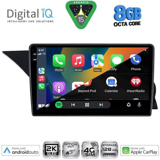 Digital IQ Car Audio System for Mercedes-Benz GLK 2008-2012 Bluetooth USB WiFi GPS Apple CarPlay Android Auto with 9" Touch Screen