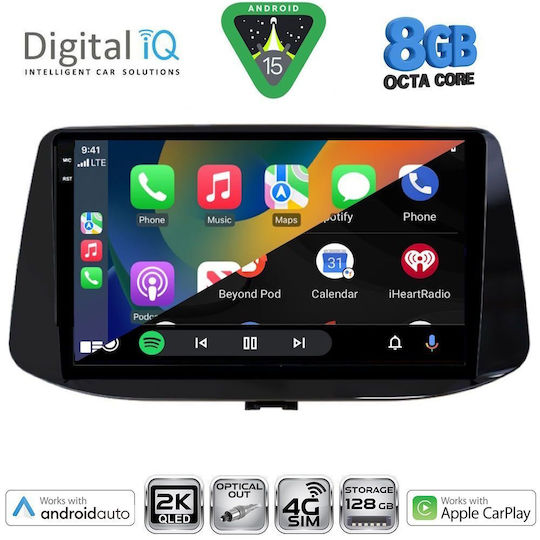 Digital IQ Car Audio System for Hyundai i30 2018 (Bluetooth/USB/WiFi/GPS/Apple CarPlay/Android Auto) with 9" Touch Screen