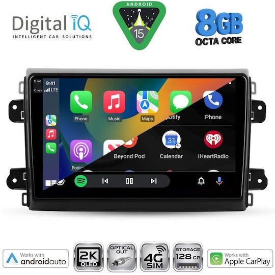 Digital IQ Car Audio System for Fiat Ducato 2021 (Bluetooth/USB/WiFi/GPS/Apple CarPlay/Android Auto) with 9" Touch Screen