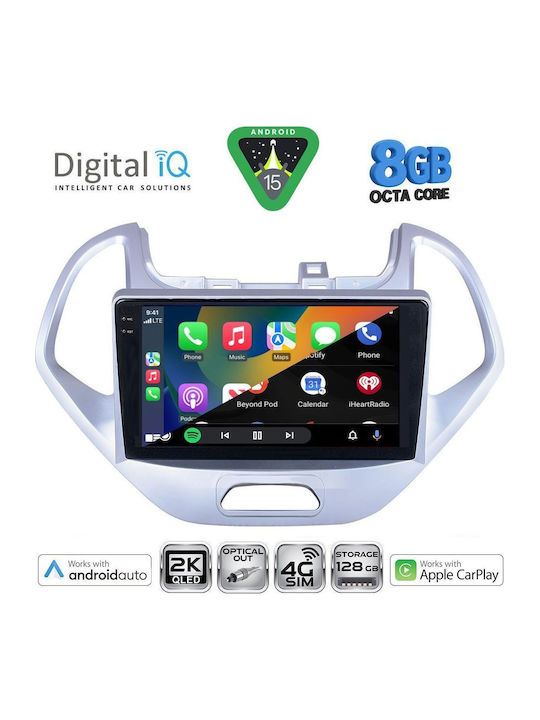 Digital IQ Car Audio System for Ford Ka 2017 (Bluetooth/USB/WiFi/GPS/Apple CarPlay/Android Auto) with 9" Touch Screen
