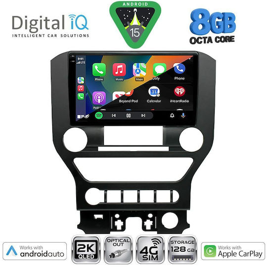 Digital IQ Ηχοσύστημα Αυτοκινήτου για Ford Mustang 2015-2020 (Bluetooth/USB/WiFi/GPS/Apple-Carplay/Android-Auto) με Οθόνη Αφής 9"