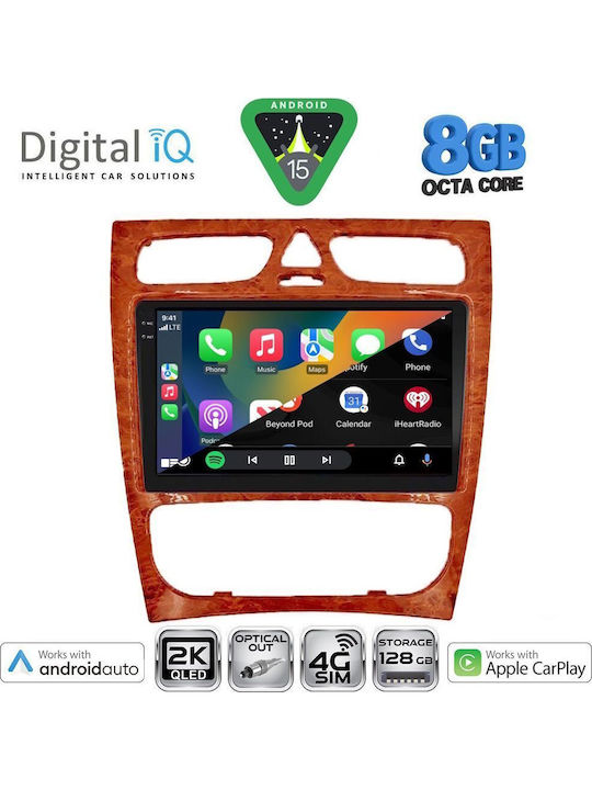 Digital IQ Car Audio System for Mercedes-Benz C Class 1999-2004 Bluetooth USB WiFi GPS Apple CarPlay Android Auto with 9" Touch Screen