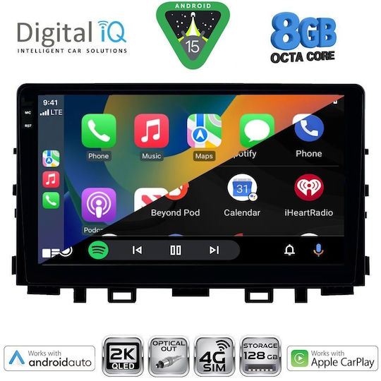 Digital IQ Ηχοσύστημα Αυτοκινήτου για Kia Rio / Stonic 2018-2023 (Bluetooth/USB/WiFi/GPS/Apple-Carplay/Android-Auto) με Οθόνη Αφής 9"