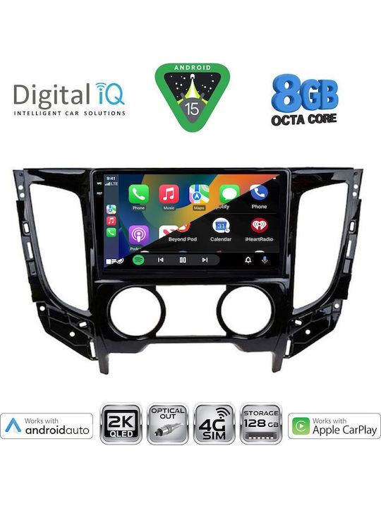Digital IQ Car Audio System for Mitsubishi L200 2015-2019 with A/C Bluetooth USB WiFi GPS Apple CarPlay Android Auto with 9" Touch Screen