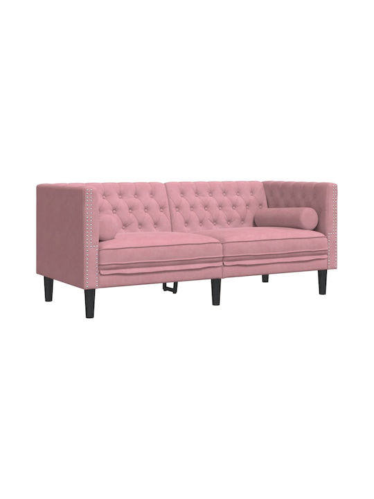 Двуместен Кадифен Диван Розов 174x74.5x70.5см