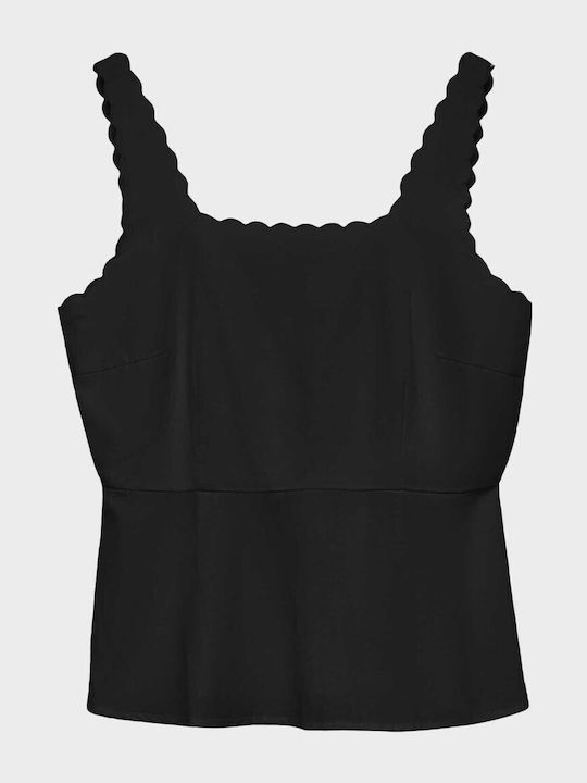 Singlet Women's Blouse Cotton Sleeveless Black