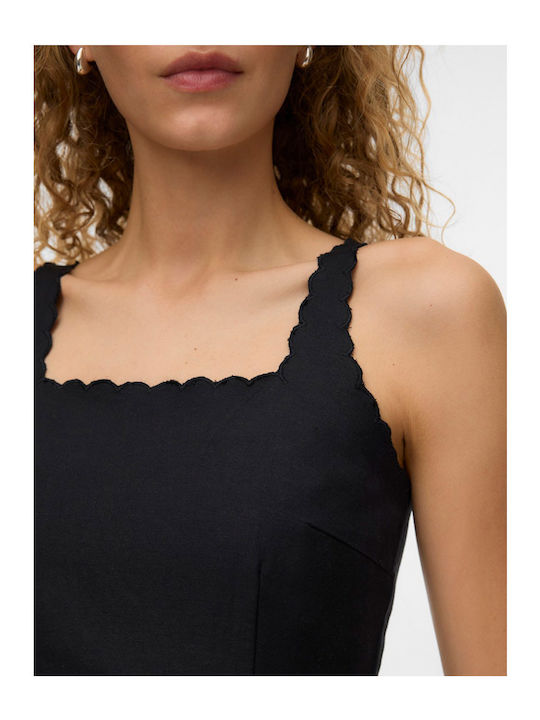 Singlet Women's Blouse Cotton Sleeveless Black