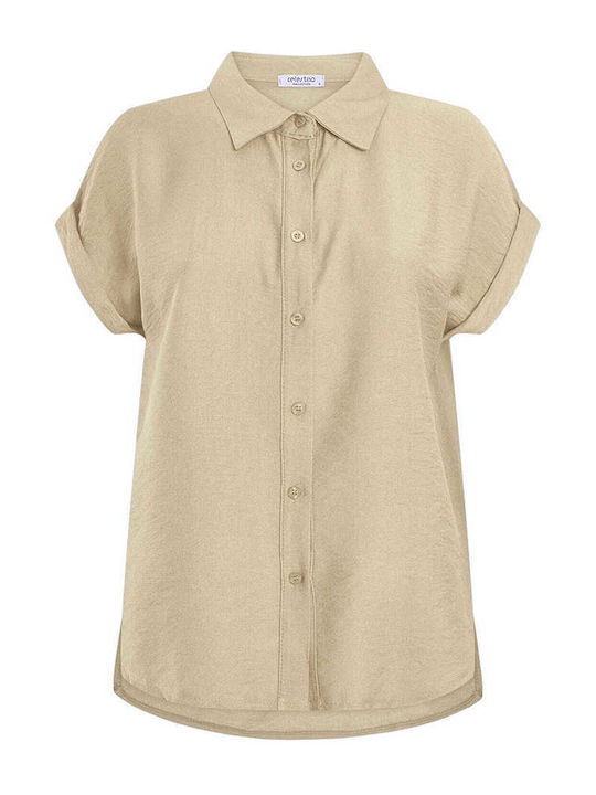 Celestino Women's Monochrome Beige Shirt