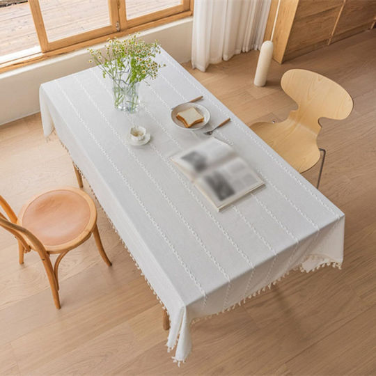 FRIPIA Τραπεζομάντηλο Λινό με Κέντημα Λευκό 120x180εκ.